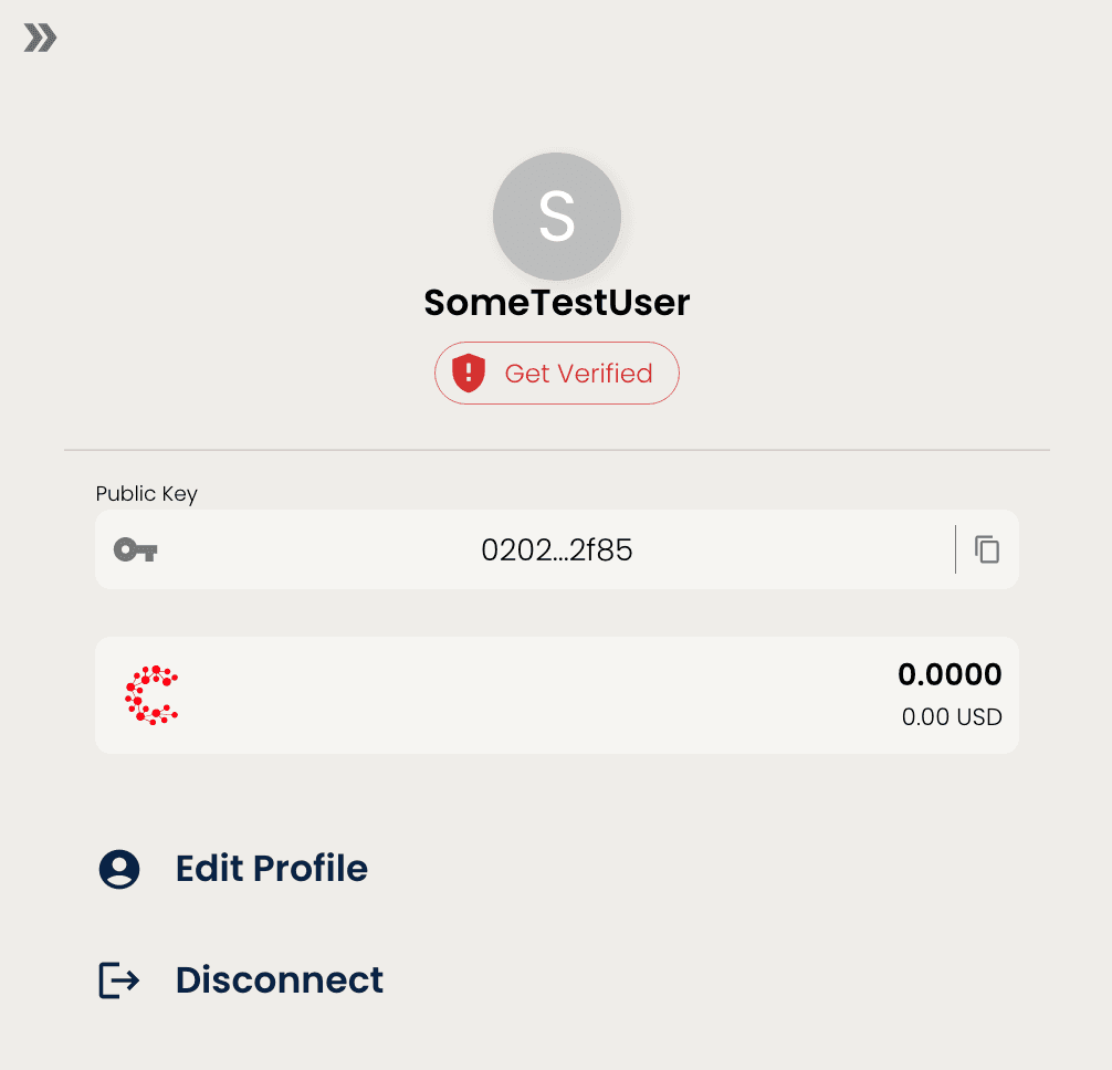 Connected Account Menu
